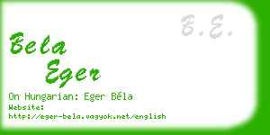 bela eger business card